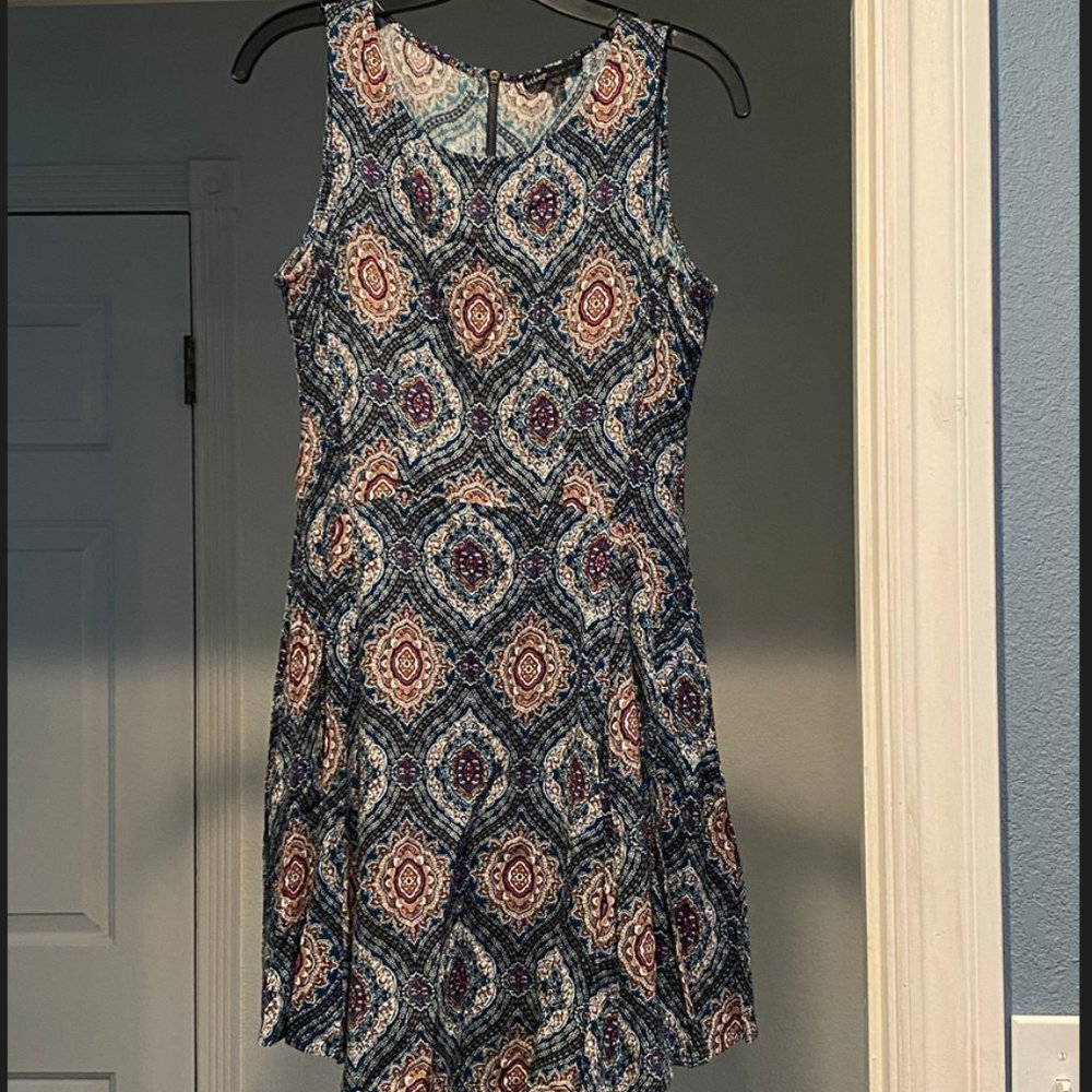 Blue Patterned Macy's Short Dress